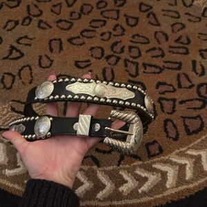 Vintage Al Beres Western Biker Belt with German Silver hardware